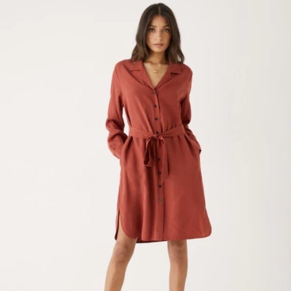 FRANK AND OAK | Long sleeve belted shirt dress - Picture 3 of 9